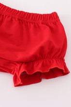 Load image into Gallery viewer, Red santa claus smocked bloomer set

