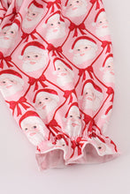 Load image into Gallery viewer, Red santa claus smocked ruffle pants set
