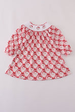 Load image into Gallery viewer, Red santa claus smocked dress
