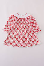 Load image into Gallery viewer, Red santa claus smocked dress
