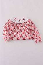 Load image into Gallery viewer, Red santa claus smocked dress
