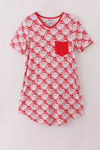 Load image into Gallery viewer, Red santa claus print bamboo mom gown
