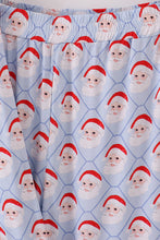 Load image into Gallery viewer, Blue santa claus bamboo dad pajamas set
