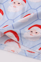 Load image into Gallery viewer, Blue santa claus bamboo pajamas set
