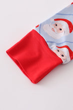 Load image into Gallery viewer, Blue santa claus bamboo pajamas set
