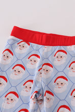 Load image into Gallery viewer, Blue santa claus bamboo pajamas set
