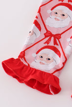 Load image into Gallery viewer, Red santa claus bamboo pajamas ruffle pants set
