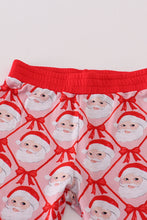 Load image into Gallery viewer, Red santa claus bamboo pajamas ruffle pants set
