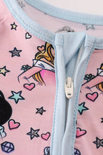 Load image into Gallery viewer, Pink princess bamboo pajamas romper
