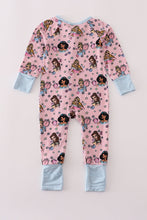 Load image into Gallery viewer, Pink princess bamboo pajamas romper
