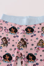Load image into Gallery viewer, Pink princess bamboo pajamas set
