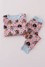 Load image into Gallery viewer, Pink princess bamboo pajamas set
