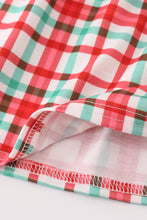 Load image into Gallery viewer, Red santa claus embroidery plaid ruffle dress
