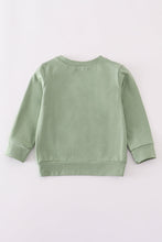 Load image into Gallery viewer, Green reindeer embroidery top
