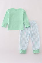Load image into Gallery viewer, Green Noah&#39;s Ark applique ruffle pants set
