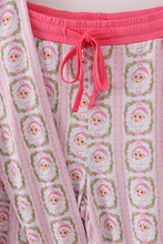 Load image into Gallery viewer, Pink santa claus mom pajamas pants set
