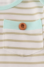 Load image into Gallery viewer, Khaki stripe romper
