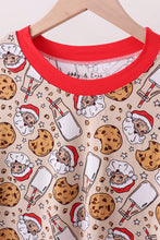 Load image into Gallery viewer, Santa milk biscuits bamboo mom pajamas set
