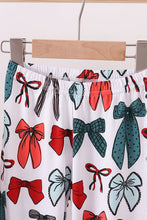 Load image into Gallery viewer, Red bow bamboo girl pajamas pants set
