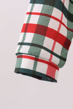 Load image into Gallery viewer, Green christmas reindeer applique plaid 2pc jumpsuit set
