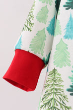 Load image into Gallery viewer, Green christmas tree print ruffle romper
