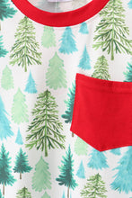 Load image into Gallery viewer, Green christmas tree print pajamas set
