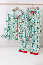 Load image into Gallery viewer, Green christmas tree print mom pajamas pants set
