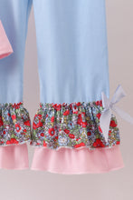 Load image into Gallery viewer, Pink christmas tree applique ruffle dress set
