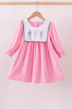 Load image into Gallery viewer, Pink nutcracker embroidery velvet dress
