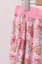Load image into Gallery viewer, Pink christmas tree bamboo mom pajamas pants set

