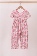 Load image into Gallery viewer, Pink christmas tree bamboo jumpsuit
