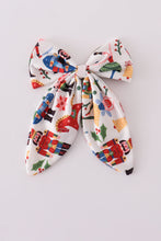 Load image into Gallery viewer, Red nutcracker print sailor hair bow
