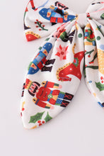 Load image into Gallery viewer, Red nutcracker print sailor hair bow
