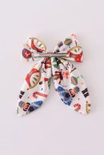 Load image into Gallery viewer, Red nutcracker print sailor hair bow
