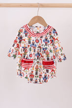 Load image into Gallery viewer, Red nutcracker print ruffle buble
