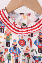 Load image into Gallery viewer, Red nutcracker print ruffle buble
