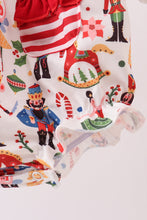Load image into Gallery viewer, Red nutcracker print ruffle buble

