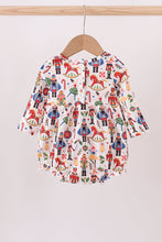 Load image into Gallery viewer, Red nutcracker print ruffle buble

