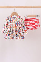 Load image into Gallery viewer, Red nutcracker print bloomer set
