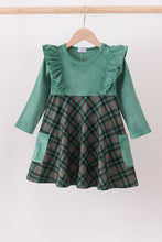 Load image into Gallery viewer, Forest velvet ruffle dress
