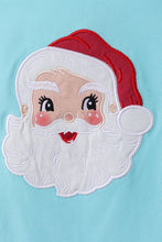 Load image into Gallery viewer, Blue christmas santa claus applique ruffle pants set
