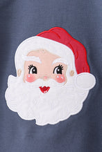 Load image into Gallery viewer, Navy christmas santa claus applique pants set
