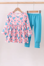 Load image into Gallery viewer, Pink christmas tree snowman dress set
