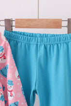 Load image into Gallery viewer, Pink christmas tree snowman dress set
