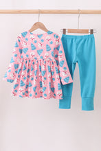 Load image into Gallery viewer, Pink christmas tree snowman dress set
