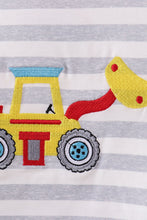 Load image into Gallery viewer, Red stripe excavator applique pants set
