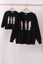 Load image into Gallery viewer, Black nutcracker embroidery mom &amp;me top

