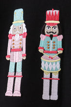 Load image into Gallery viewer, Black nutcracker embroidery mom &amp;me top
