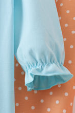 Load image into Gallery viewer, Blue christmas character embroidery ruffle pants set
