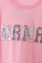 Load image into Gallery viewer, Pink MAMA glitter mom&amp;me top

